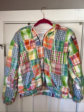 Multicolor Patchwork Plaid Hooded Bomber Jacket